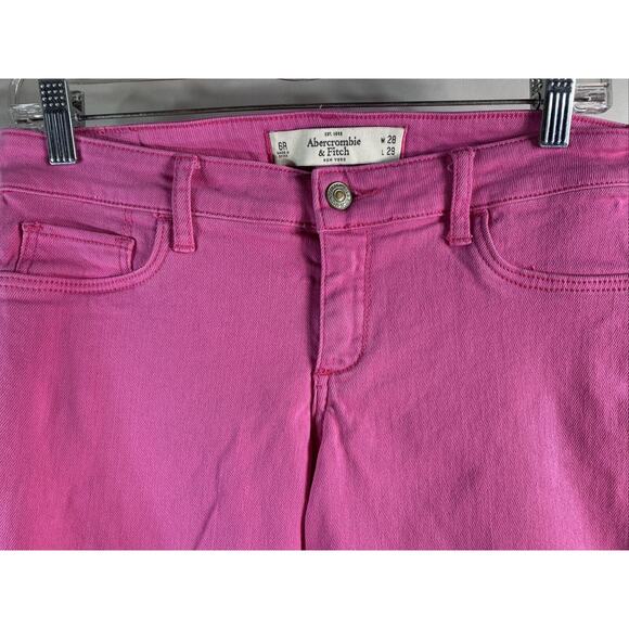 Abercrombie & Fitch Stretch Denim Jeans Pink Cotton Women’s Size 6 Regular 28x29 - Picture 7 of 8